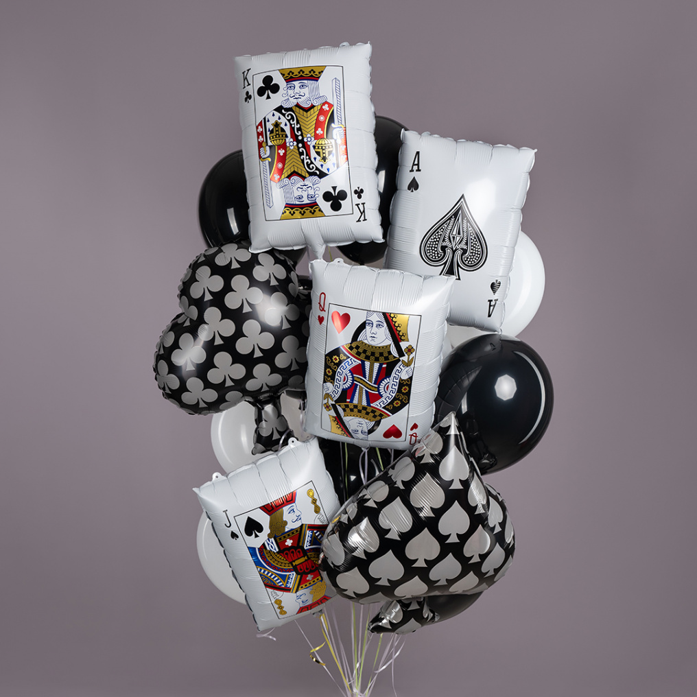 Шар фигура Карта игральная Дама Червей FL22"/56см (Китай) 26864