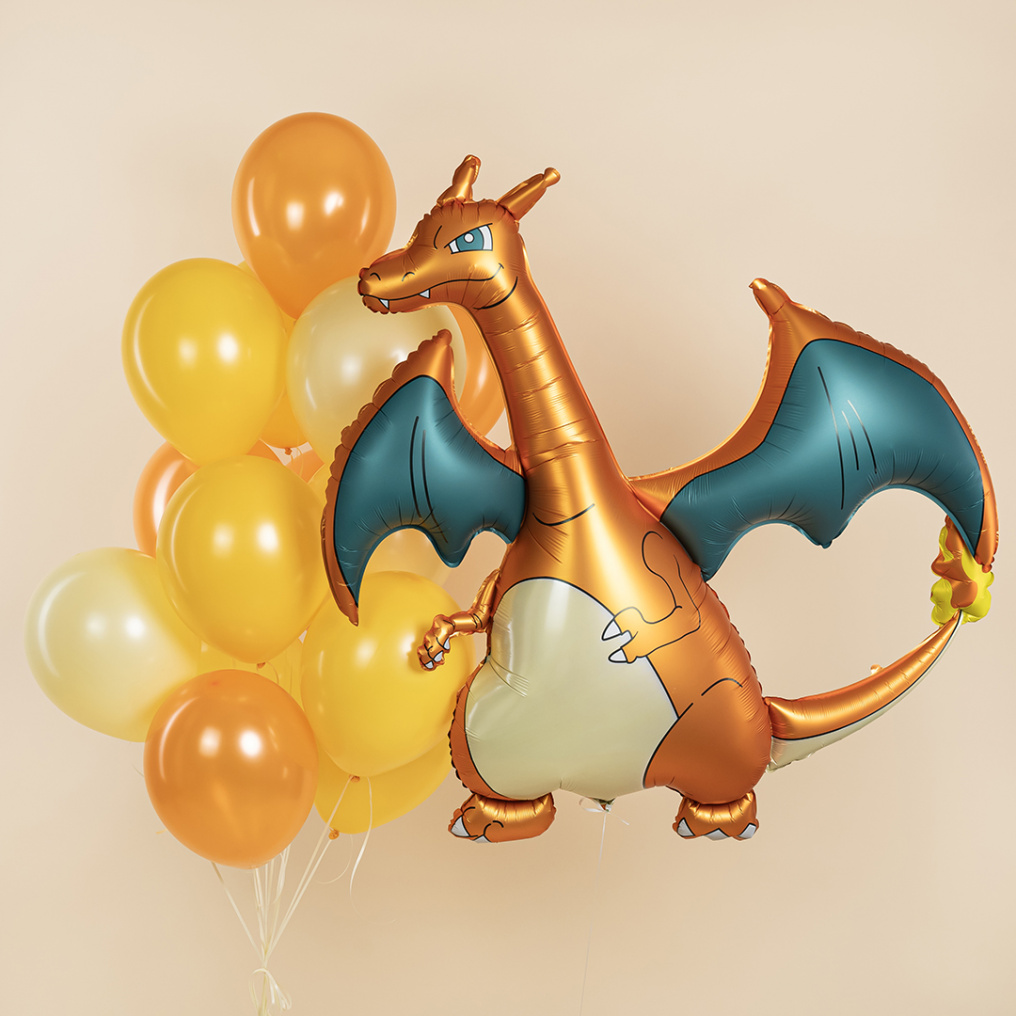 Шар фигура Дракон бирюзовые крылья FL53"/135см (Китай) сатин 27551