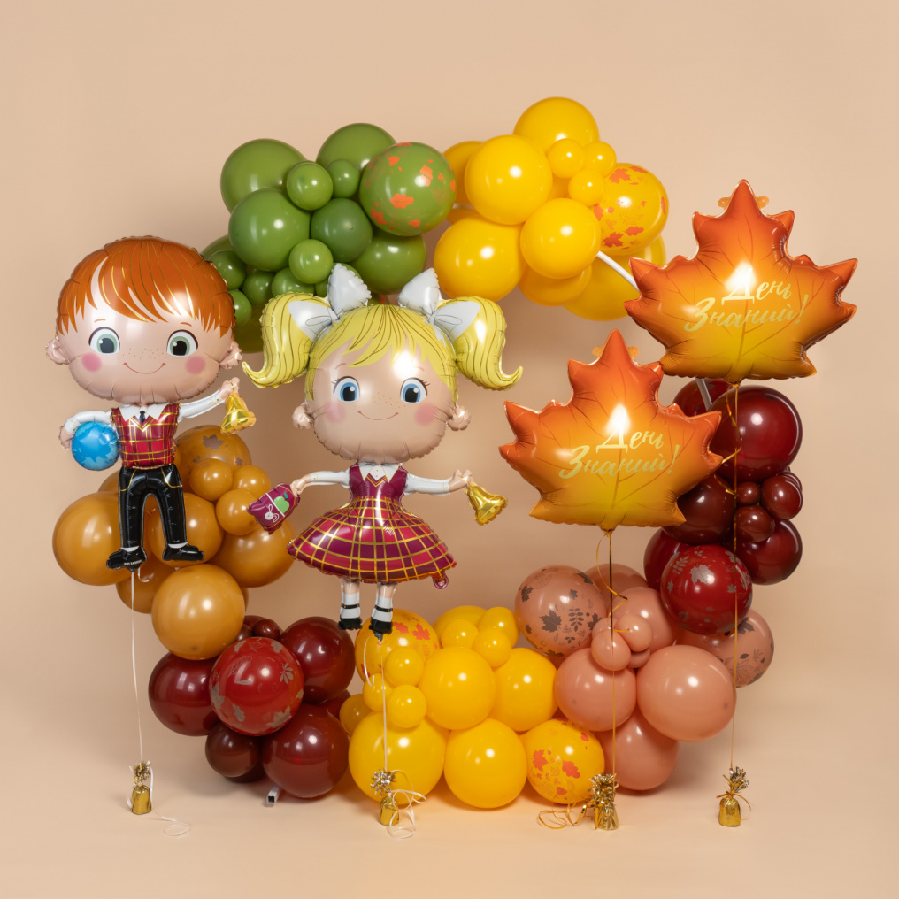 Шар фигура Кленовый лист День знаний FL25"/64см (Китай) 27296