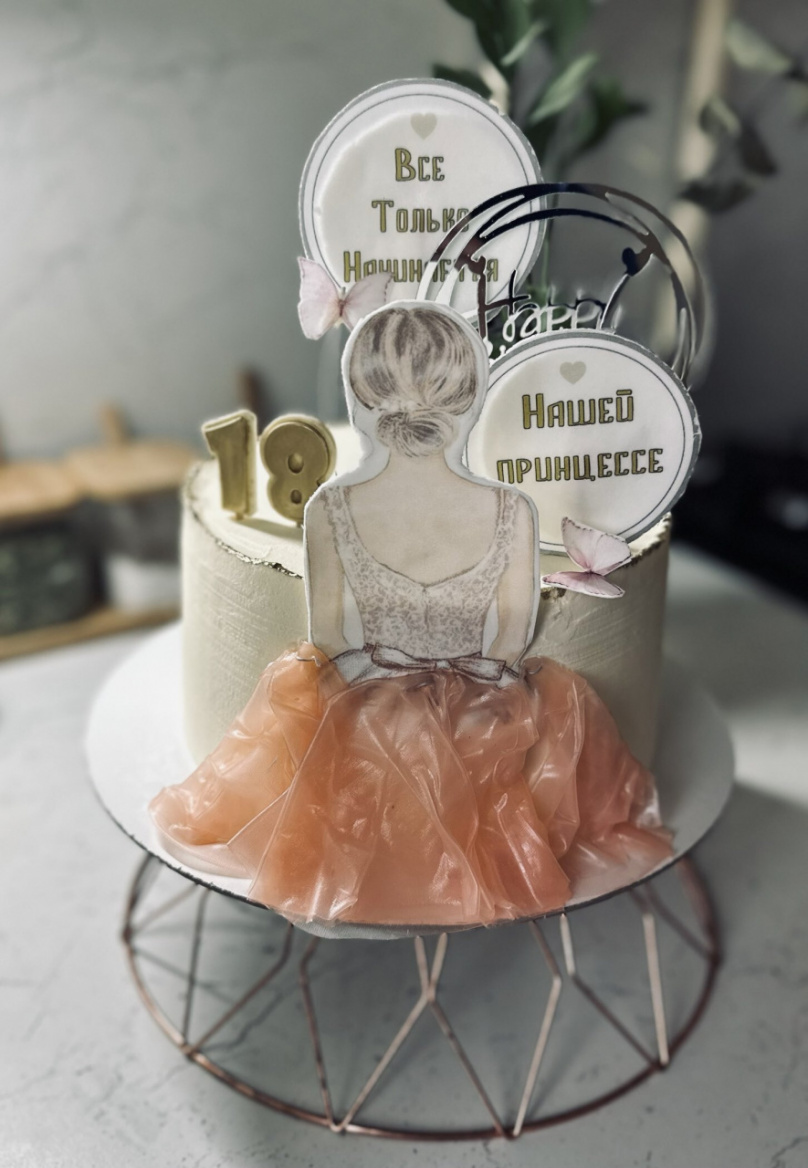 Топпер HB Круги с сердцами серебро 12х16см пластик 7003916